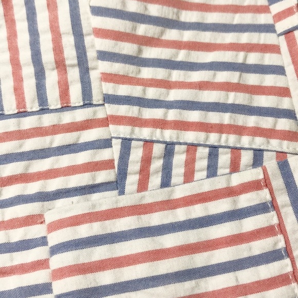 Talbots Seersucker Stripe Patchwork Blazer Size 8P - Picture 5 of 12